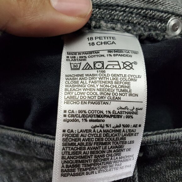 Old Navy Jeans Womens 18 Petite Gray High-Rise Vintage Slim Denim - Picture 3 of 9